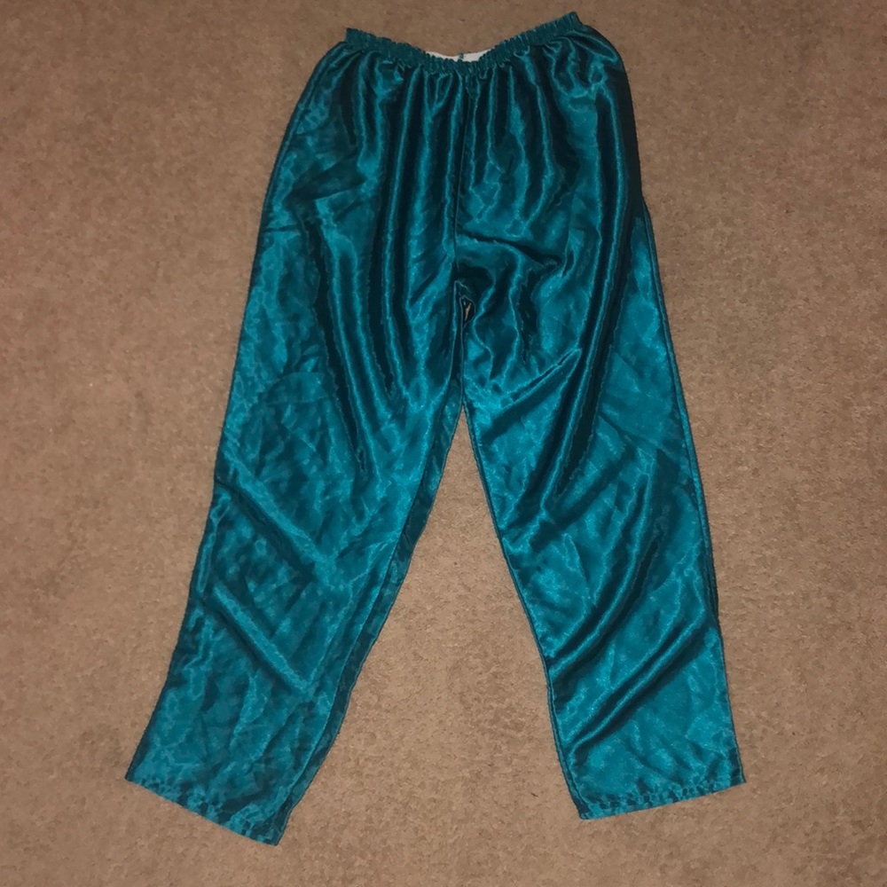 Silky teal pants